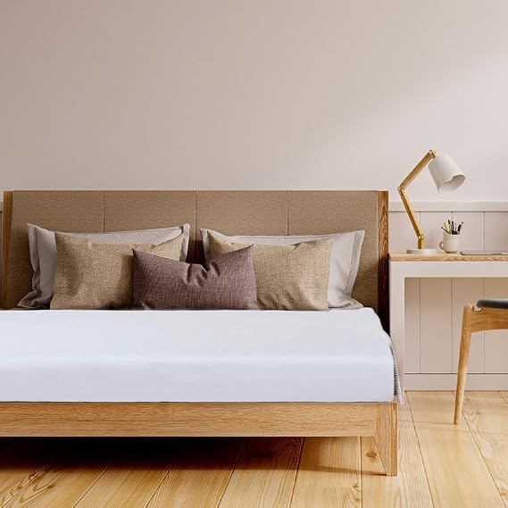 DTEX HOMES 4 FT Fitted Bed Sheets Deep Pocket Single Bed 30 cm 12 Inch Deep - 100% Pure Egyptian Cotton 800 Thread count Sateen Super Soft Hotel Quality Bedding, 4FT Small Double - White