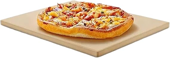 Grill Pizza Stone – Non-Stick Bread Baking Tray, Heavy-Duty Cordierite Baking Stone | Oven BBQ Grill Accessory, Heat-Resistant for Pizza Bread, Indoor Outdoor Cooking