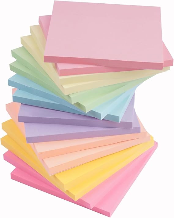 (16 Pads) Sticky Notes, 3x3 inches,Bright Colors Self-Stick Pads
