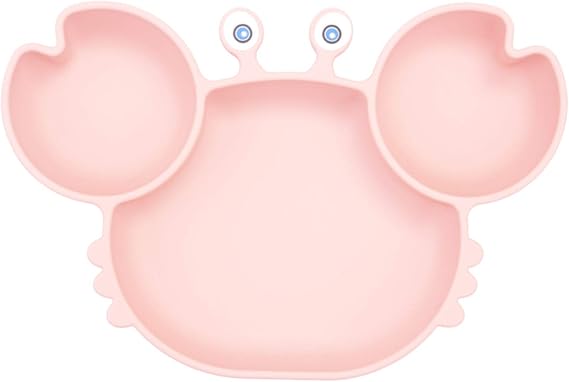 Silicone Suction Plate for Toddlers - Self Feeding Training Divided Plate Dish and Bowl for Baby Kids, Fits for Most Highchairs Trays, Microwave & Dishwasher Safe