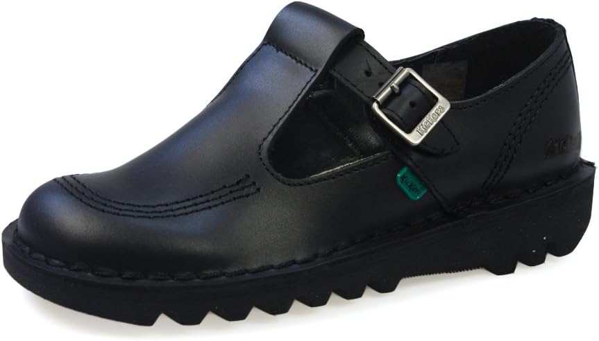 Kickers Womens Kick Lo Aztec Core Leather Shoe, Black, 10.5