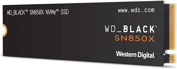 Western Digital WDS200T2X0E-EC SN850X 2TB NVMe PCIe Gen4 x4 (readable up to 7300MB/s write up to 6600MB/s) Gaming PC with WD Black M.2 Internal Digital SSD