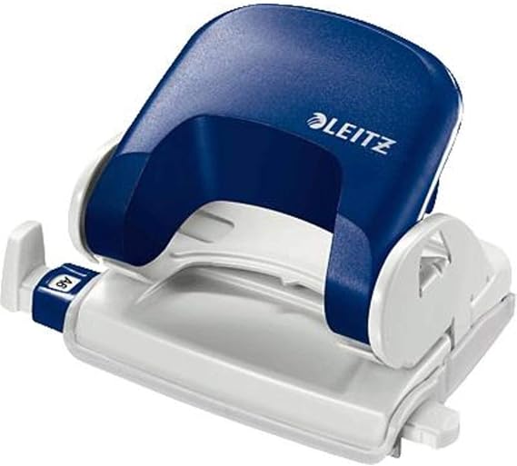 Leitz Hole Punch, 16 Sheets, Guide Bar with Format Markings, Metal and Plastic, NeXXt Range, 50380035 - Blue
