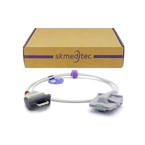 skmeditec 3.2FT SpO2 Sensor Cable Compatible with Masimo Rad-G, Reusable AdultFingerSleeve Probe Replacement Cord