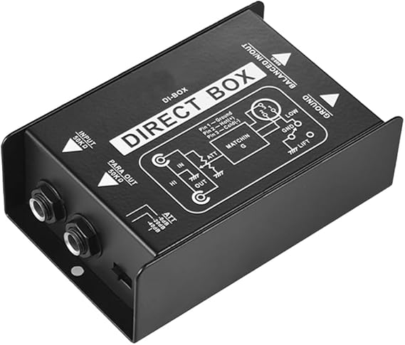 Passive Direct Box Single Channel Passive DI-Box Direct Injection Box Balanced & Unbalance Signal Audio Isolator