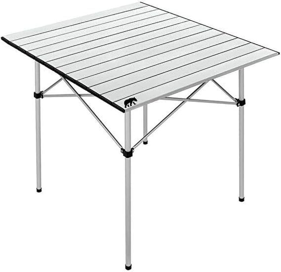 Kamp Ayısı® Katlanabilir Alüminyum XL Kamp Masası, Taşıma Çantalı, Gri