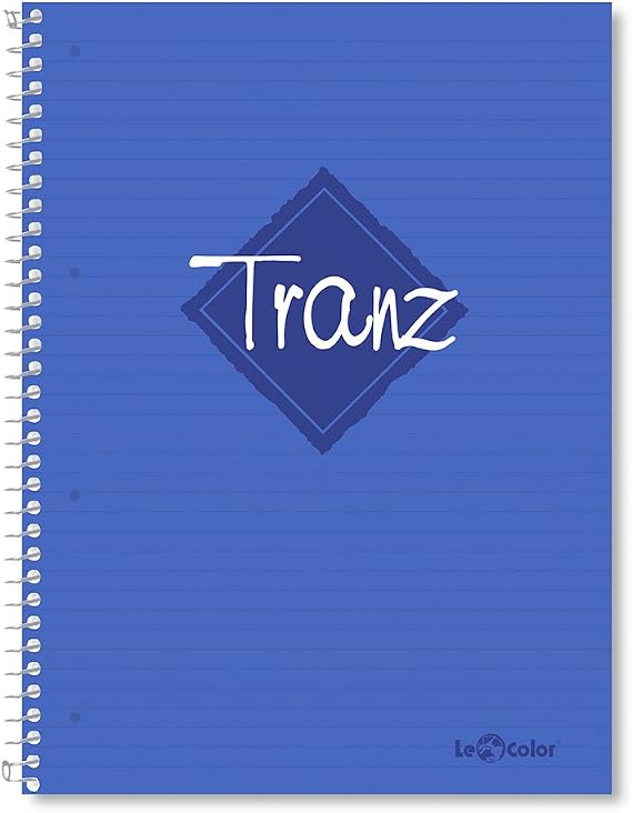 Lé Color 2012095/1 Tranz PP Kapak, 1.hamur kağıt Spiralli defter, Mavi