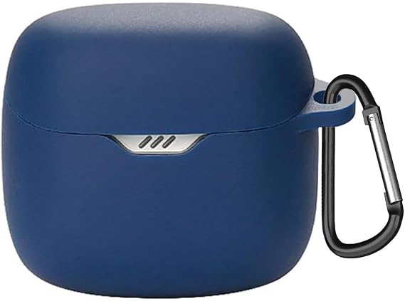 Coverzone JBL Tune Flex 2 ile Uyumlu Kulaklık Kılıfı Kancalı Kılıf Darbeye Dayanıklı Silikon Yumuşak Koruyucu Toz ve Kirden Koruyan JBL Tune Flex2 ile Uyumlu Koruyucu Kapak Lacivert