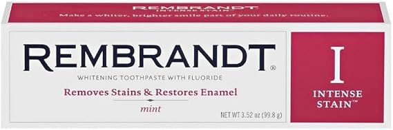 Rembrandt Intense Stain Whitening Toothpaste with Fluoride Mint, 3.52 oz