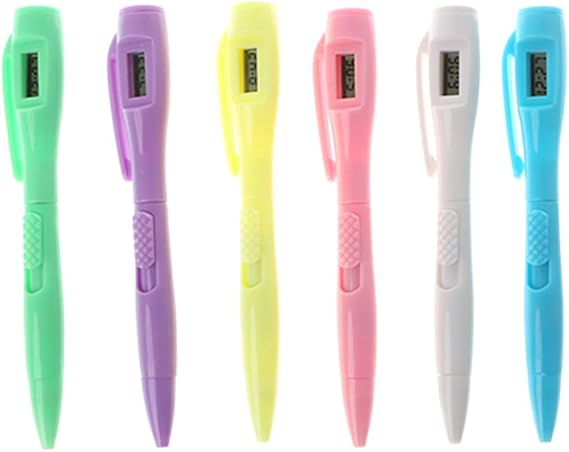 1Pcs Ballpoint Pen with Digital Clock Electronic Clock Pen Exam Pens Watch Pen Gel Pens Glitter Metallic