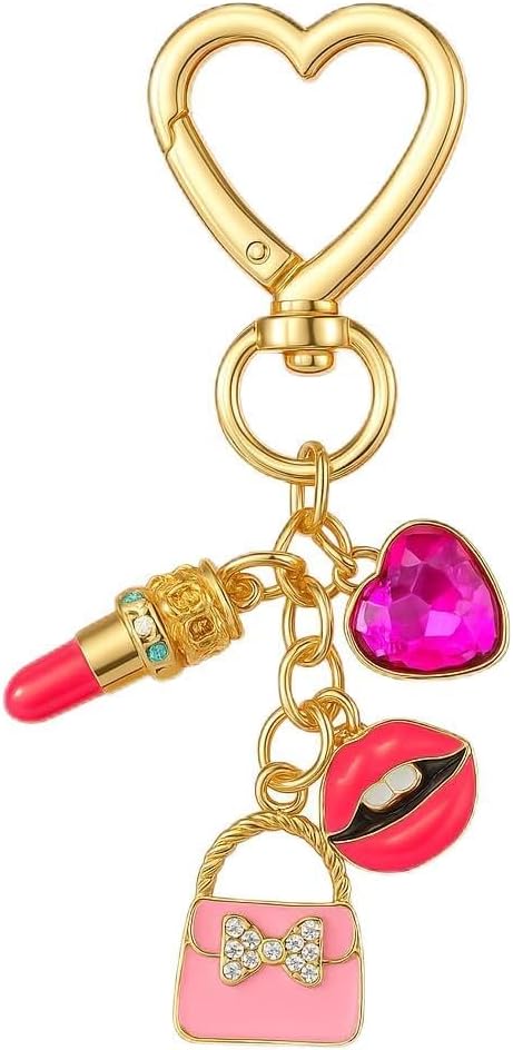 Lipstick Keyring, Lips Keychain Bag Charms for Women Men