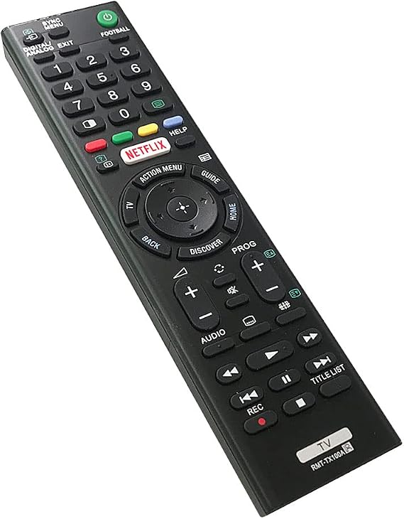 Sony TV Replacement Remote - Works For Most Sony Televisions (LED, LCD, Plasma) - Ideal TV Remote Control With Same Functions As Original - Black