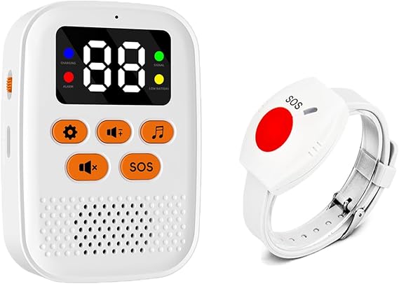 Wireless Personal Wrist Alarm for Elderly Panic Button Portable Caregiver Pager Emergency Call Button for Seniors Patients