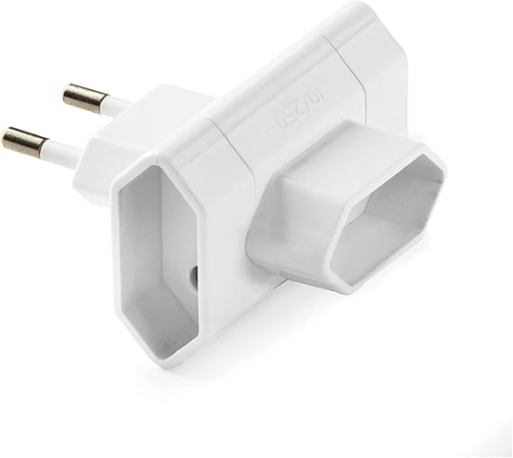 FAMATEL Triple Plug Adapter | 10A | 250V | 4mm Spigot | Ivory White