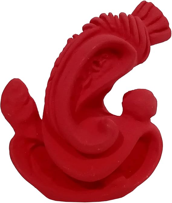 Purpledip Resin Idol Lord Ganesha: Clay Finish Artistic Statue For Home Temple, Ca3 Dashboard Or Gift, Brown, Small (12621A)