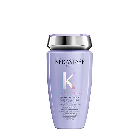 Kérastase Blond Absolu, Neutralizing Ultraviolet Shampoo, For Dyed and Dyed Hair, With Hyaluronic Acid, Bain Ultra-Violet, 250 ml