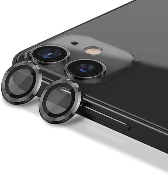 CloudValley Rear Camera Protector Compatible with iPhone 12/12 Mini/11, [Aluminium Alloy], Full Coverage & 9H Hardness Protective Film Camera Lens, Black