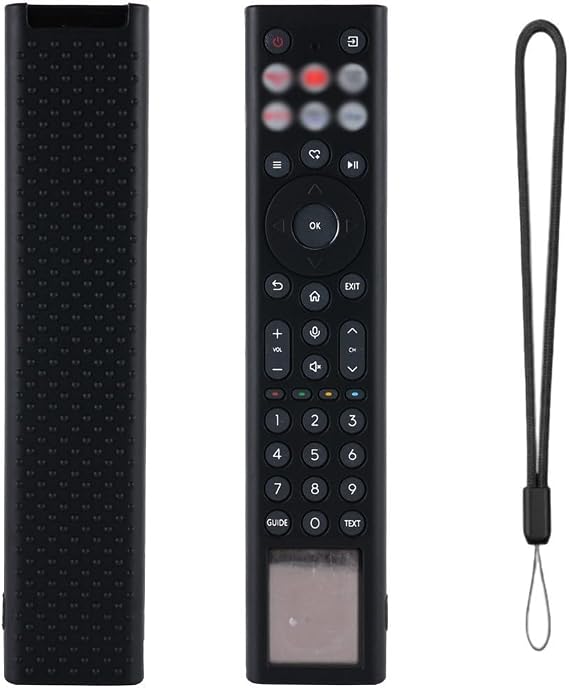 Remote Control Case, for Hisense ERF6A66 TV Solar Remote Silicone Protective Cover Hollowed-Out Thickening Anti-Slip Shell(Black)