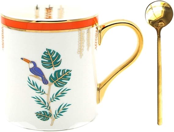 Espresso Cup, Party Tea Cups，Trophy Ceramic 400Ml Coffee, 13.52Oz Large Latte Cups Milk Mugs Coconut Cups with Handle Pinetea Cup Smoothie Cups Mixed Drinks Cup Dessert Cups for Teacher/H