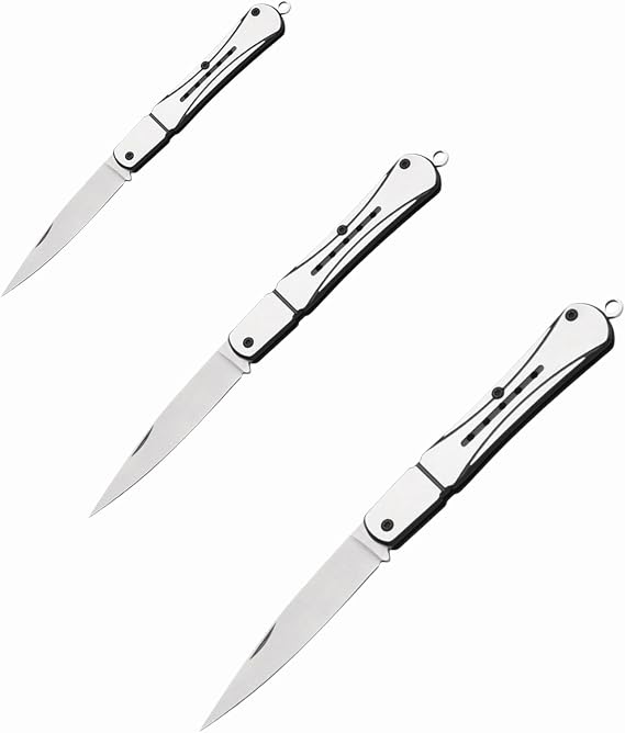 3 PCs Foldable Multi Tool with Steel Handle, UK Legal Small Pocket EDC Tool for Camping, Hiking, Box Opening etc