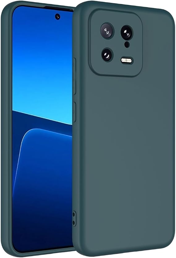 Coverzone Xiaomi 13 İle Uyumlu Kılıf Z-Mara Lansman Vieri Tam Koruma Arka Kapak Kamera Koruma Çıkıntılı Pürüzsüz Yüzey Koyu Yeşil