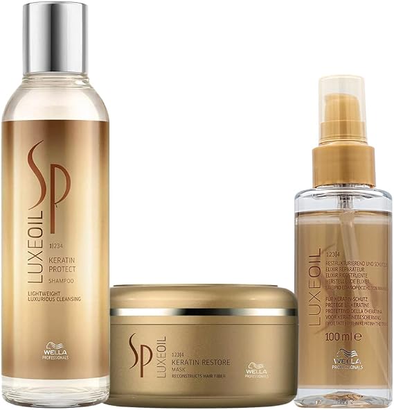 WELLA SP System Professional Luxe Oil Trio Keratin Protect Shampoo 200ml + Ke...