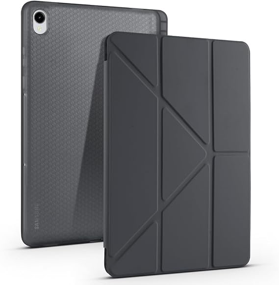 Zore Galaxy ile uyumlu Tab S11 Kılıf Zore Tri Folding Kalem Bölmeli Standlı Kılıf Siyah