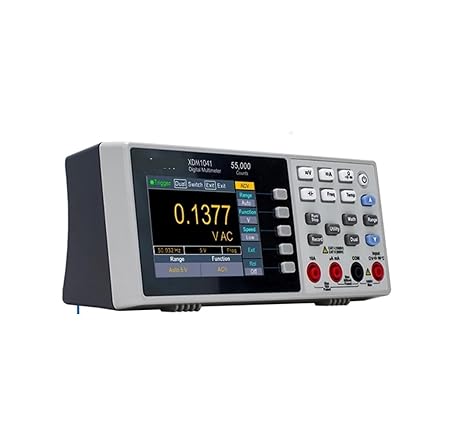 XDM1041 XDM1241 Bench Digital Multimeter 55000 Counts True RMS 3.5" LCD Current Voltmeter Temperature Desktop Multimeters(XDM1041-USB)