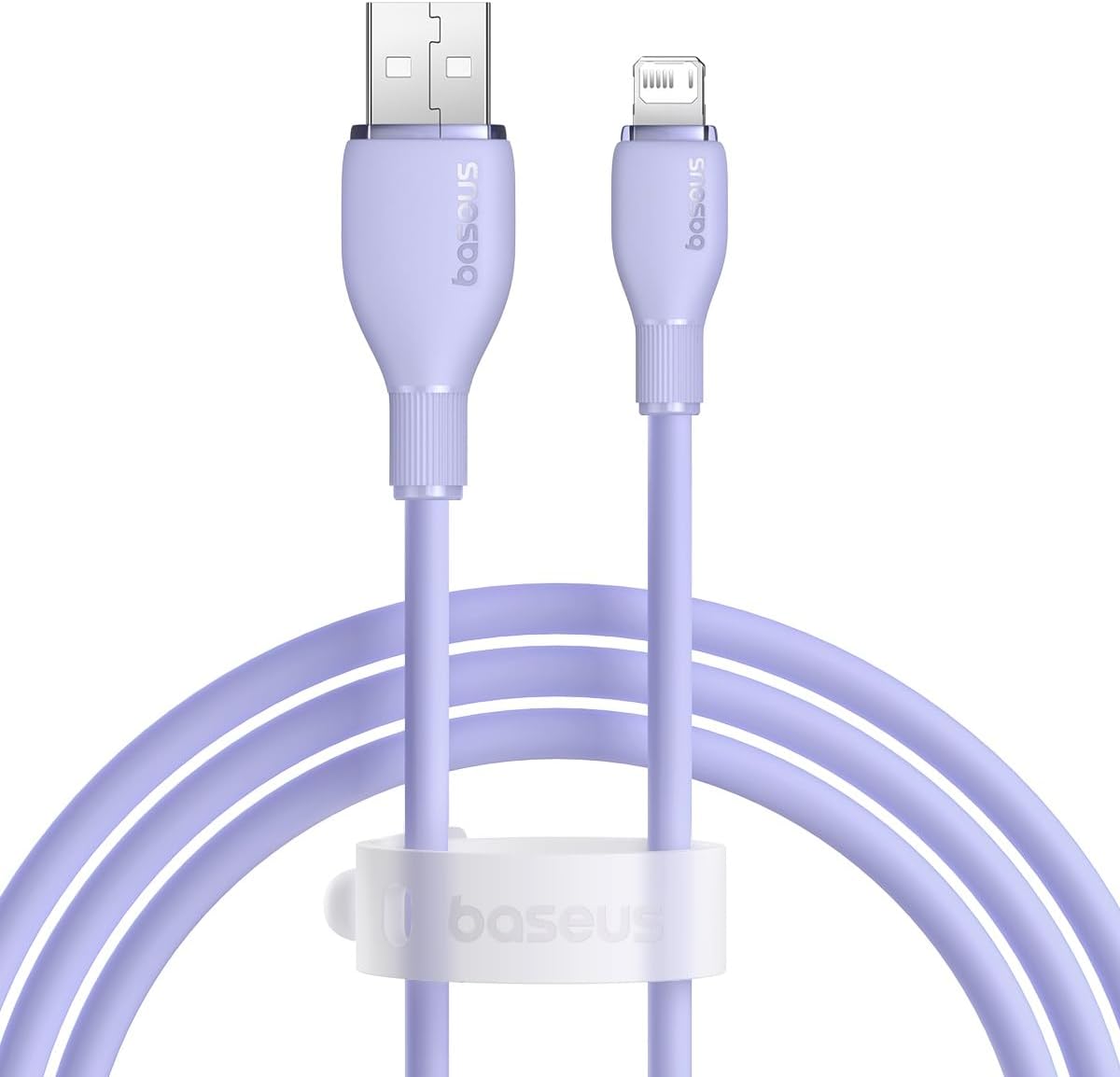 Baseus Pudding Hızlı Şarj Özellikli Lightning Kablo 2.4A 1.2 Metre, Mor