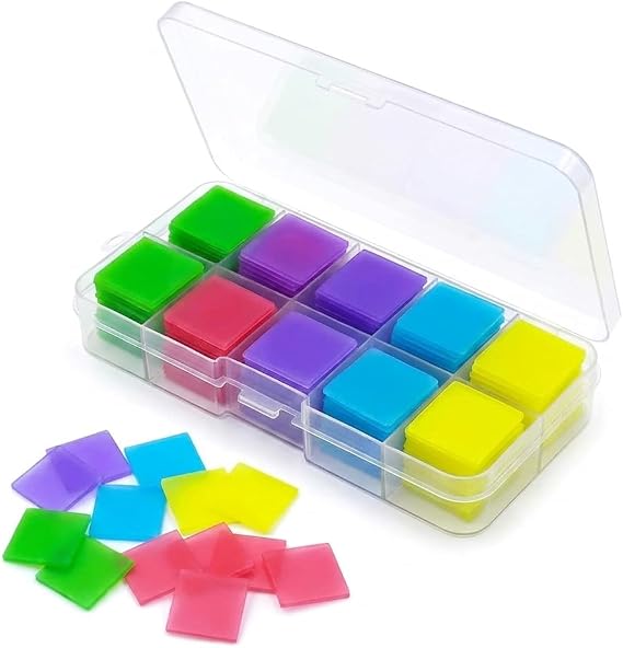 Fizzix 100 Pcs Wax Pads - Diamond Art Painting Wax Squares - 5D Diamond Art Mastic Squares Gemstone Art DIY Accessory with Storage Box - Multiple Colors, Easy to Use