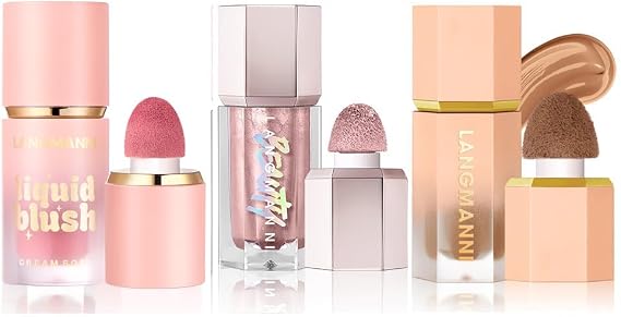 3 Pack Liquid Contour & Highlighter & Blush Makeup Set