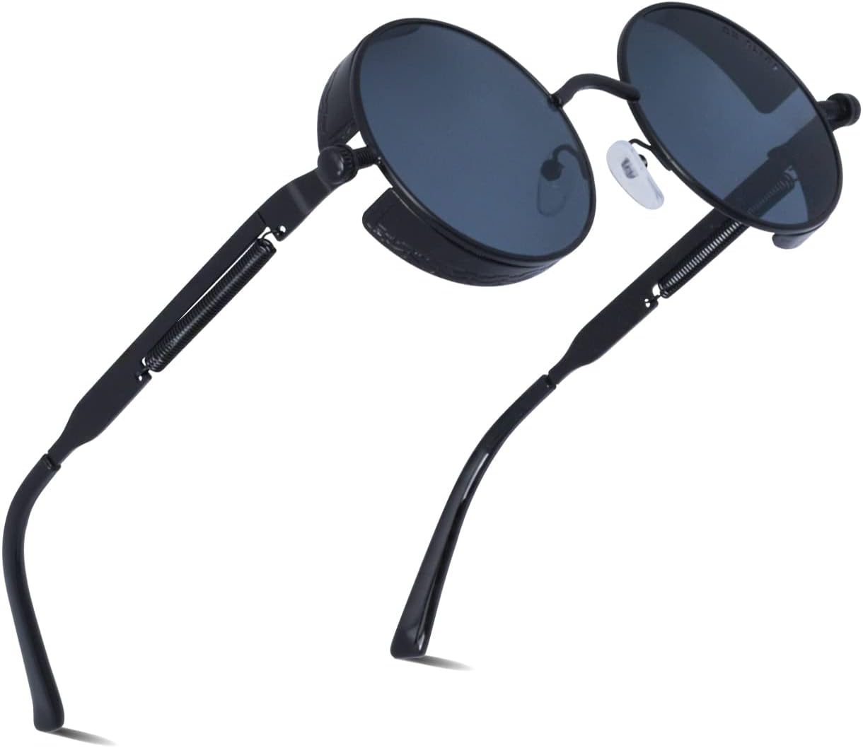 Retro Circle Sunglasses Steampunk Style Eyewear - Vintage UV400 Protection Round Lens Metal Frame for Men Women Unisex