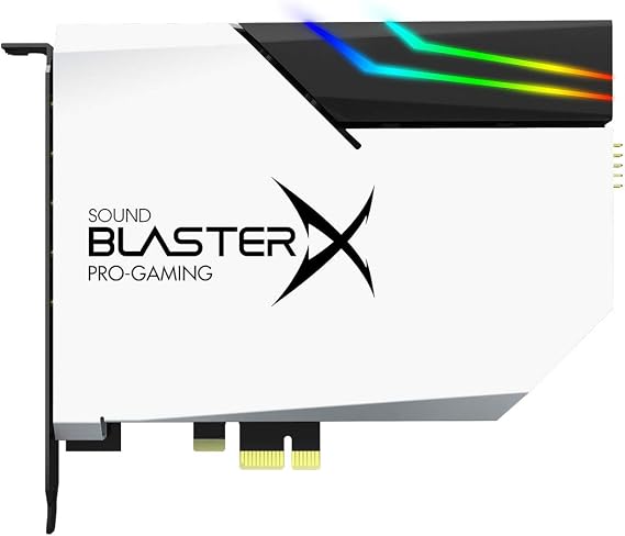 CREATIVE Sound BlasterX Ae-5 Plus Pure Edition 32-bit/384kHz PCI-e Gaming Sound Card SABRE32 and DAC with Dolby Digital and DTS, Bi-amp of Xamp Helmets, 122dB Signal Noise Ratio (SNR)