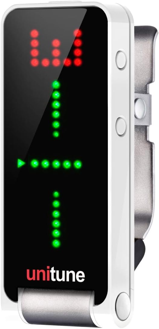 TC Electronic UNITUNE CLIP Clip-On Tuner with Strobe and Chromatic Modes and 108 LED Matrix Display for Uncompromised Tuning Quality