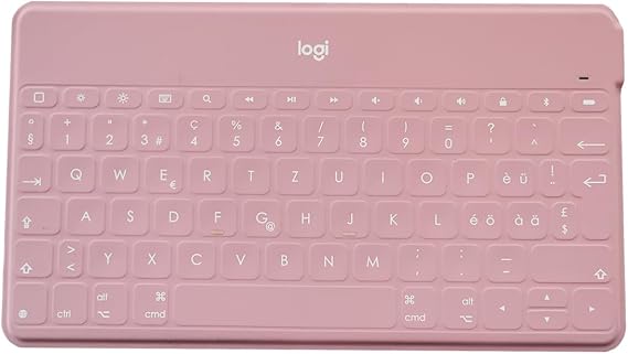 Logitech Keys to Go Wireless Keyboard Wireless Keyboard Ultralight and Silent for Windows Tablet iPad iPhone macOS iOS Suisse/Swiss (QWERTZ) Pink Bulk - without Packaging