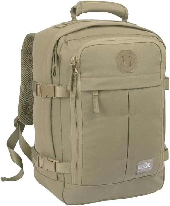 Cabin Max Metz Travel Backpack, 55 x 40 x 20 cm, 44 L, Recycled Polyester, Brown, 40 x 30 x 20 cm, Bag