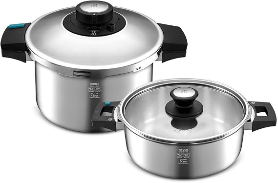 Karaca Quick and Safe Induction Based Pressure Cooker Set 4+6 Lt