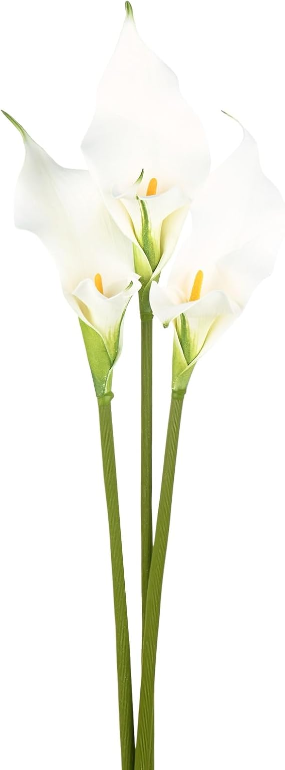 M METERXITY 3-Pack Artificial Calla Lily Flowers 23in, White