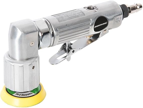 Silverline Mini Air Sander – 2" / 50mm Pneumatic Orbital Sander for Detail Sanding & Finishing (672976)