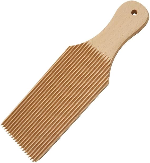 Gnocchi Board and Wooden Butter Paddle Set for Rolling Dough and Authentic Pasta Making, Wood Kitchen Tools with Ridge Design to Shape Gnocchi and Enhance Sauce Adhesion