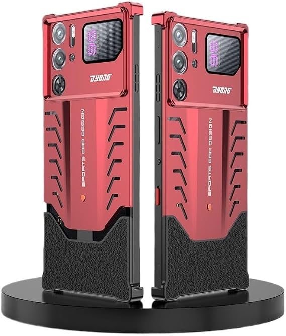 RedMagic 9 Pro / 10 Pro Compatible TPU Case, Shock Resistant, Metal Back, Heat Dissipation Design, Simple Red, Red Magic 9Pro