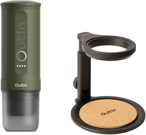 OutIn Nano Portable Espresso Machine and Removable Stand Set