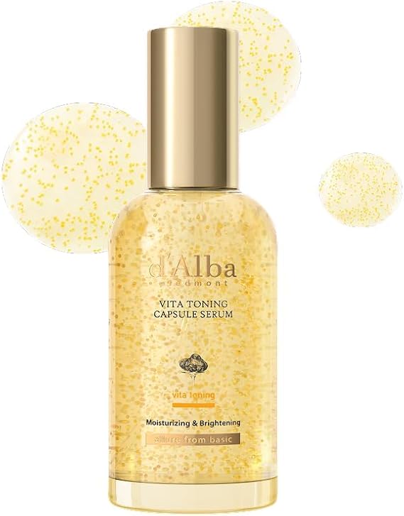 d'Alba Piedmont Vita Toning Daily Capsule Serum for Radiant Skin, Twin Vitamin Formula, Large Size (100ml)