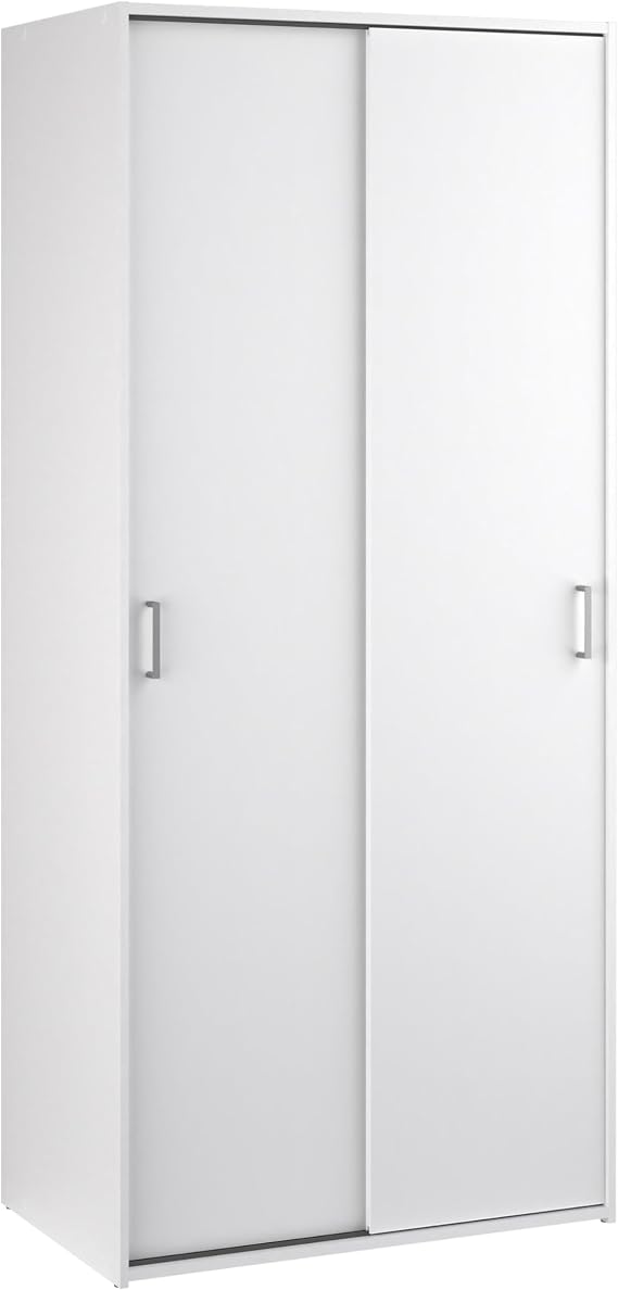 Space Wardrobe with 2 Sliding Doors in White