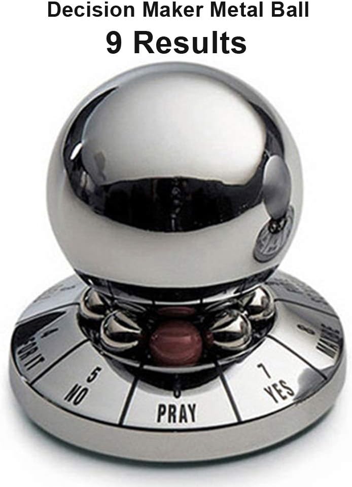 DesignerBox Decision Maker Metal Ball, Prophecy Fate Decision Ball Office Finger Spinner Anti-Stress Decompression Toy Ball Destop Decoration Birthday Gift for Kids &amp; Adults, Random Color