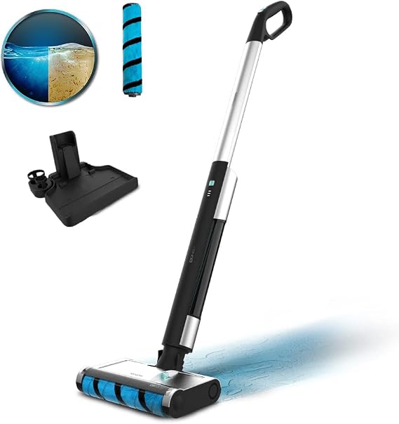 Cecotec FreeGo Wash Electric Mat, 40W, 40 Minute Working Time, Wet Jalisco Absorbent Cylinder, 420ml Clean and 150ml Dirty Water Tank, Automatic Spraying, Self Cleaning Station