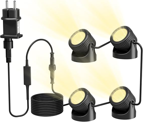 PChero Pond Lighting LED Underwater with 8 Hour Timer IP68 Waterproof [Energy Class G]