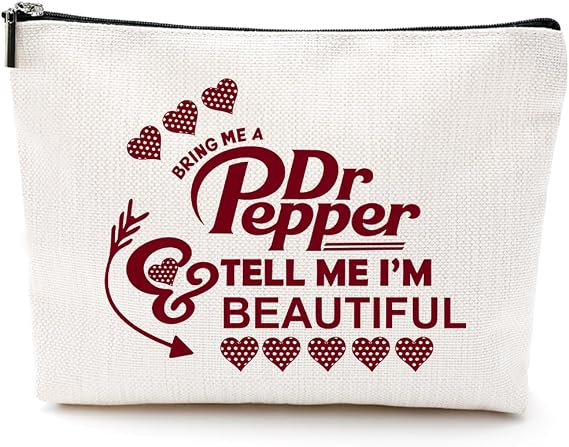 LONGXIN Dr Pepper Merch ユーモアをテーマにしたメイクアップバッグ ドクターペッパーギフト コスメティックバッグ トラベル 洗面用品 メイクアップ オーガナイザー ジッパーポーチ 1