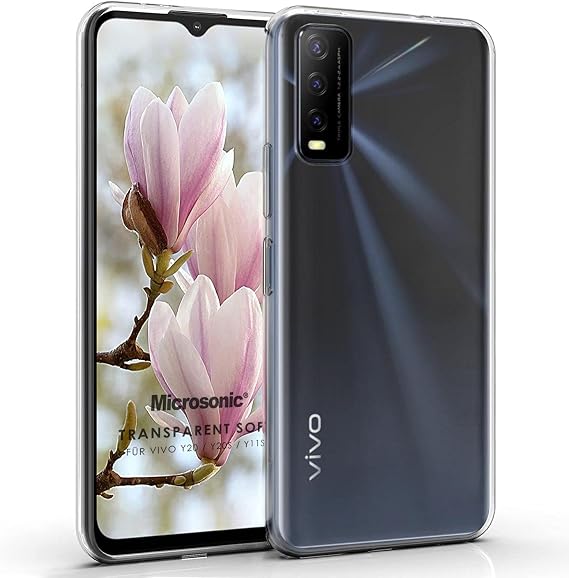 Microsonic Vivo Y20 için Kılıf Transparent Soft Beyaz [Y20 ile Uyumlu Kılıf - Beyaz]
