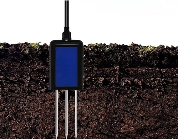6-in-1 Soil Tester with NPK Sensor, pH Meter, Humidity, Conductivity Detector, IP68 Stainless Steel Probe for(3-in-1)
